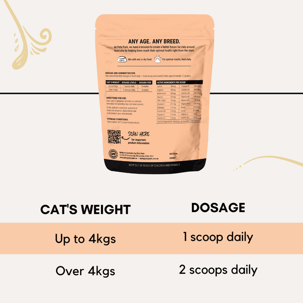 how many scoops of multivitamin for cats, cat multivitamin, multivitamin for cats